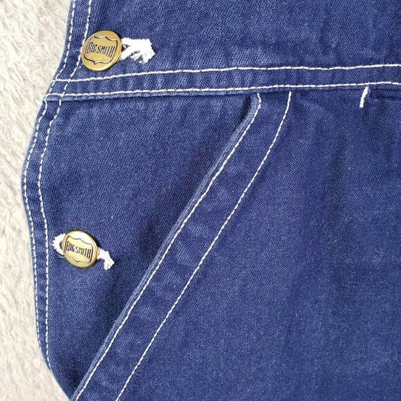 Big Smith Men's Carpenter Bib Overalls Size 40x32 Dark Wash Denim Cotton Farm - Picture 5 of 11
